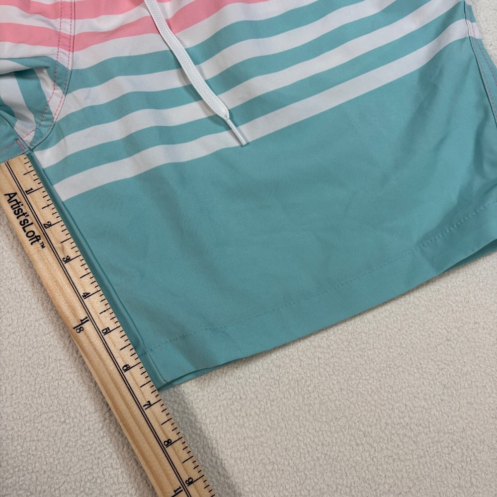 Chubbies The On The Horizons 7" Swim Trunks‎ Men's M Pink Blue Stripe Mesh Lined - Picture 9 of 12